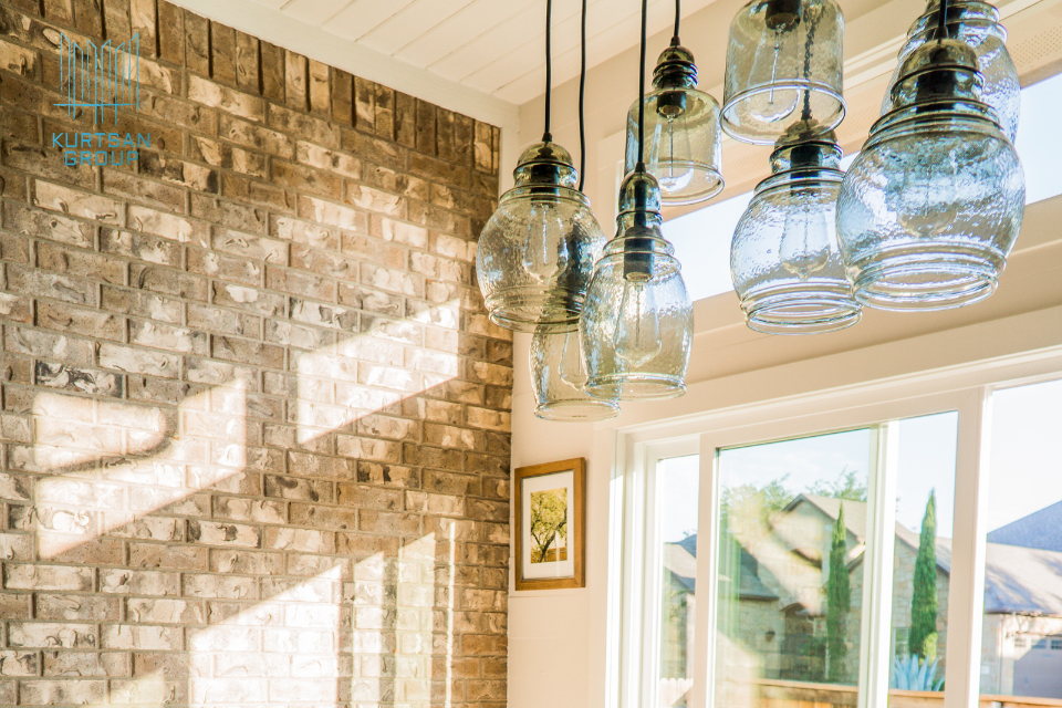 Make little touches with stone wall texture to change the atmosphere of your home.